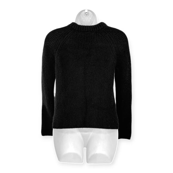 Jenni Kayne | Small | Cashmere Boxy Ribbed Crewneck Fisherman Sweater in Black - Picture 8 of 11